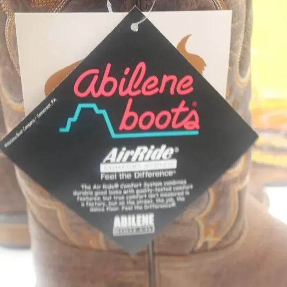 NEW ABILENE Men's 6404 12 Western Boot Antiqued Brown Bison Size 11.5 EE Wide